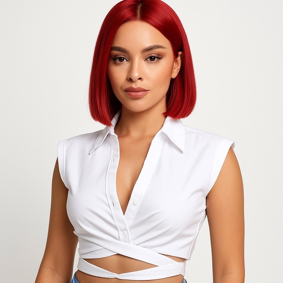 Feminine Power Wrap Top - Picture 2 of 9